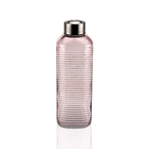 Water bottle Versa Pink Glass Aluminium 1 L 8,3 x 23,5 x 8,3 cm
