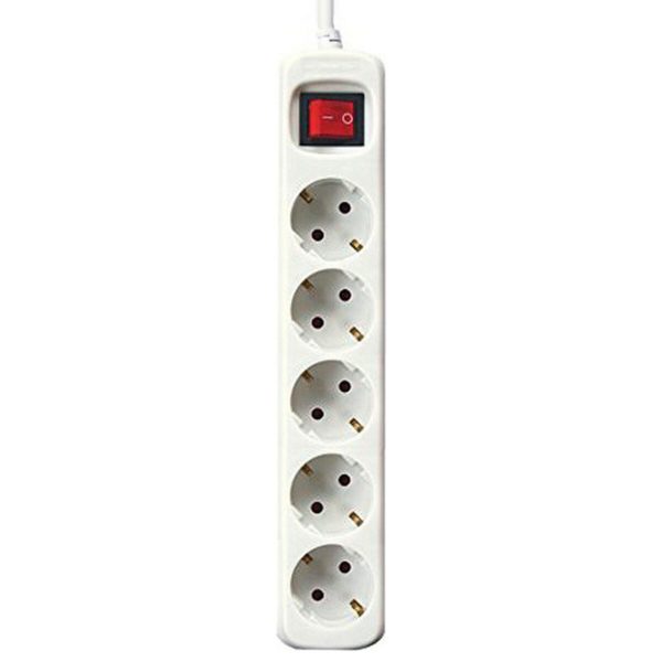 Power Socket - 5 sockets with Switch Silver Electronics/3 m