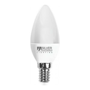 Candle LED Light Bulb Silver Electronics 970714 E14 7W/3000K