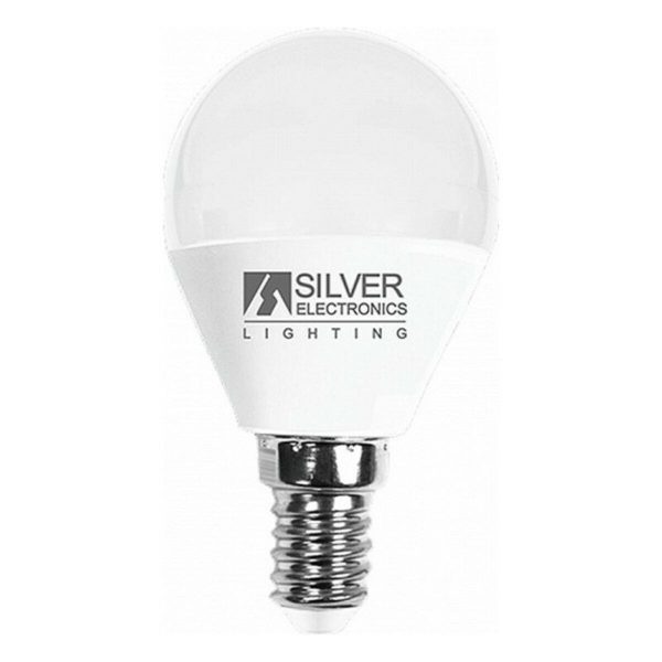 Spherical LED Light Bulb Silver Electronics E14 7W Warm light/3000K