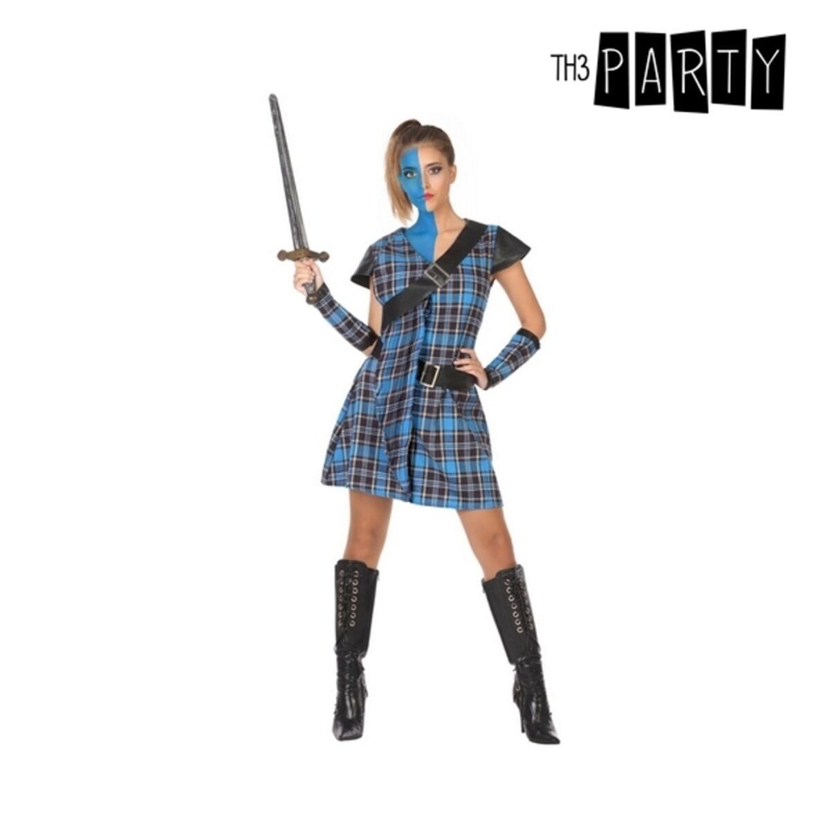 Costume for Adults Blue Scottish Woman 4 pcs/XS/S