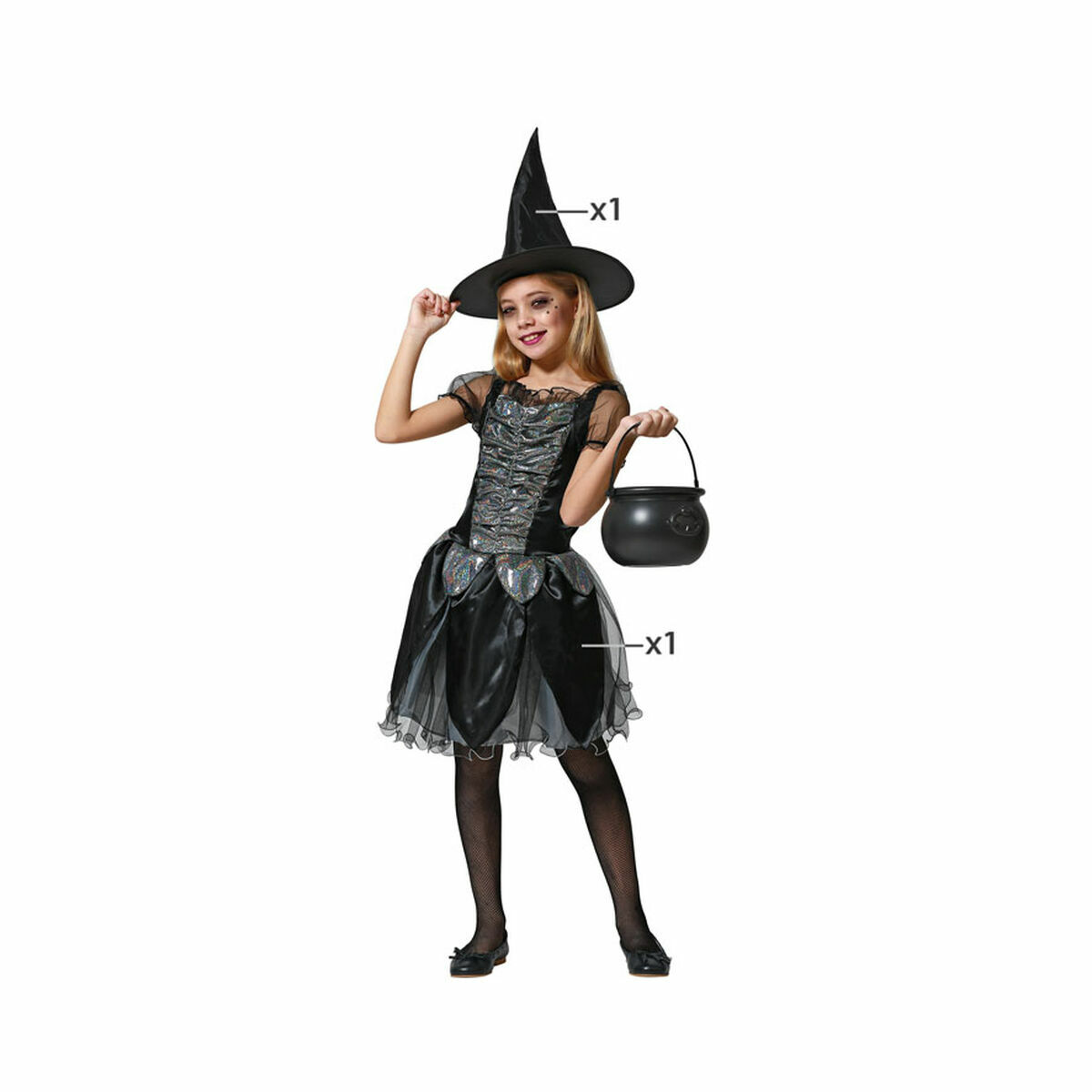 Costume for Children Black Witch/3-4 Years