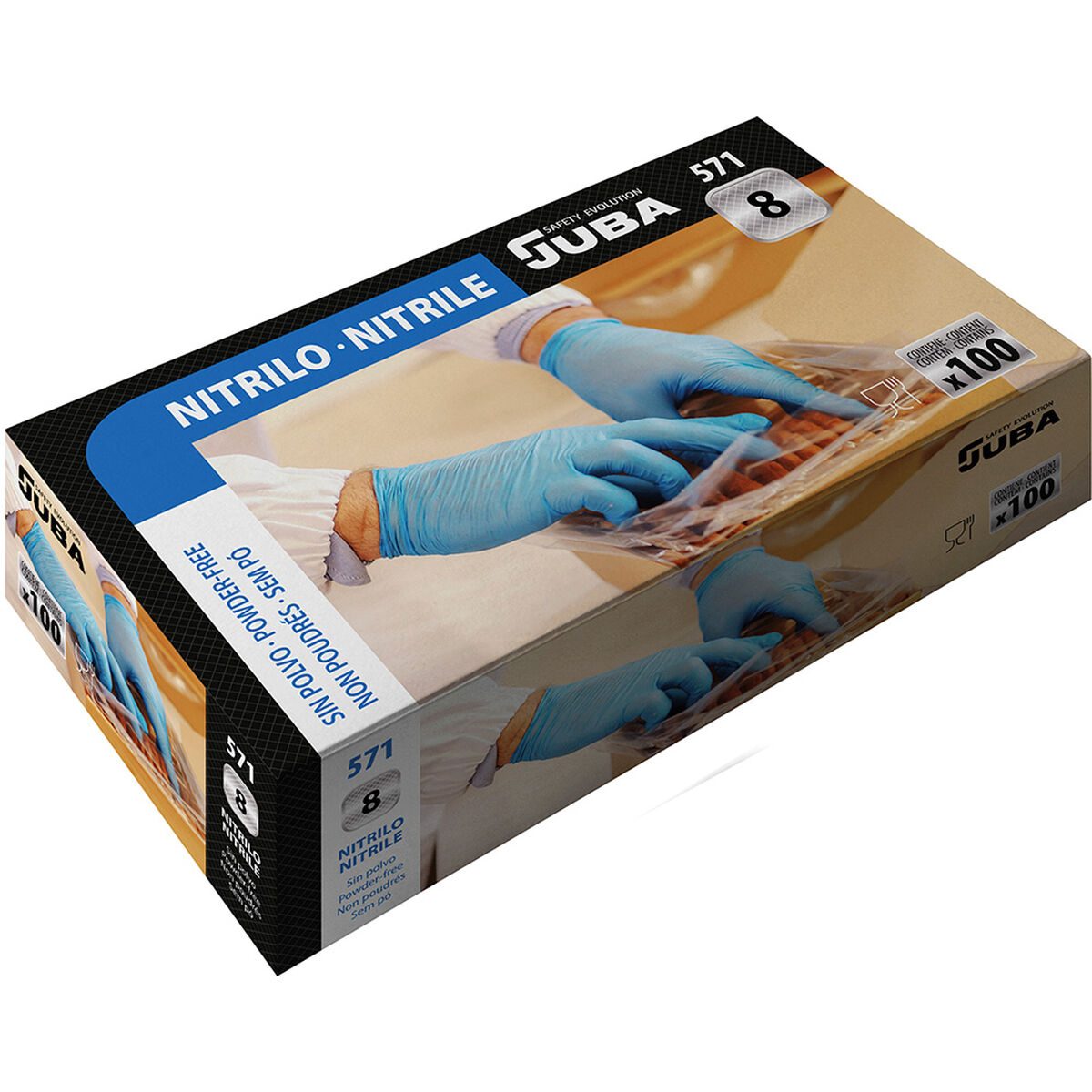 Disposable Gloves JUBA Blue Powder-free Box (100 Units)/M