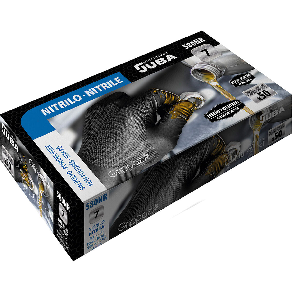 Disposable Gloves JUBA Black Powder-free Box (50 Units)/9