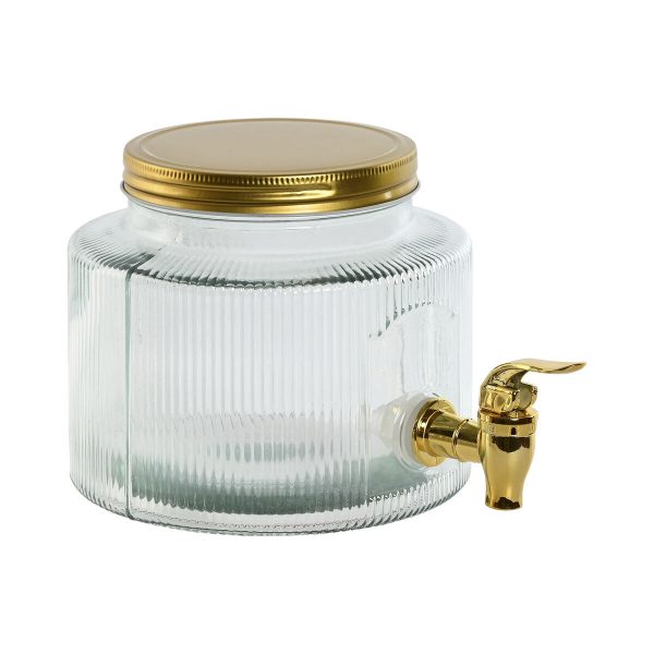 Water Dispenser Home ESPRIT Golden Metal Crystal 17,8 x 25 x 15 cm