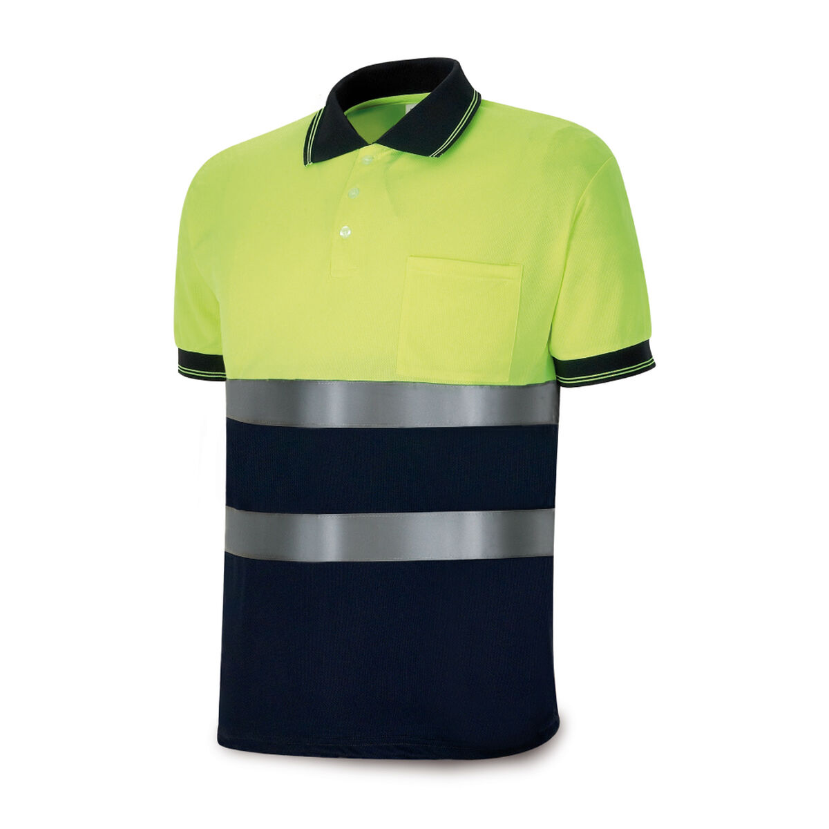 Men’s Short Sleeve Polo Shirt Yellow Navy Blue High visibility/3XL