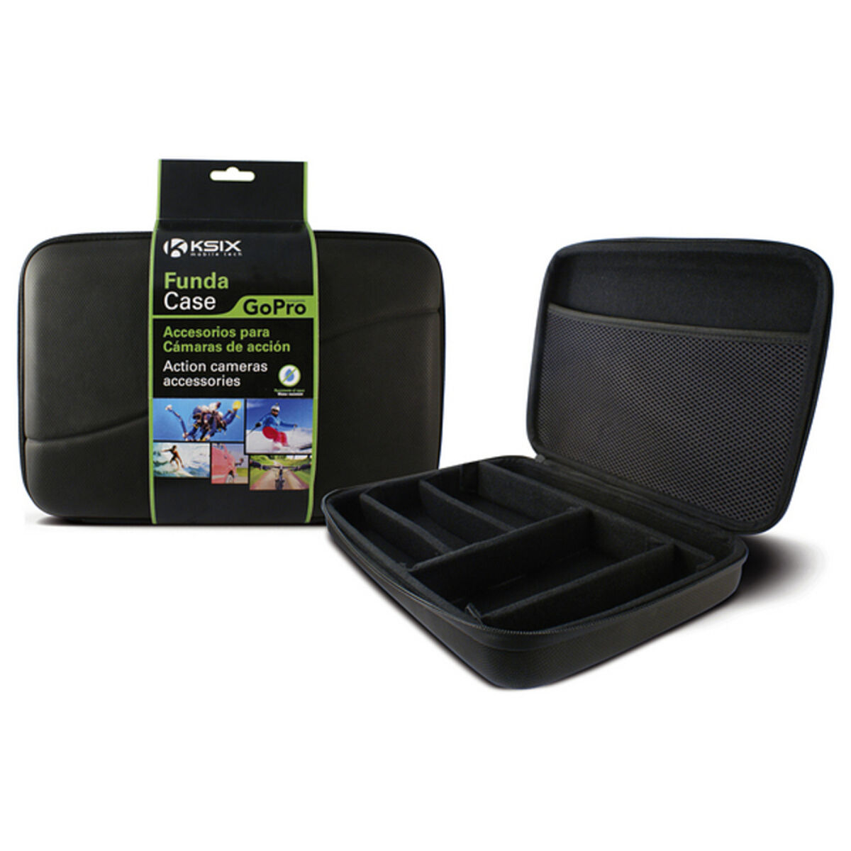 Rigid Cover for Sports Camera KSIX (24 x 17,5 x 5 cm)/Green