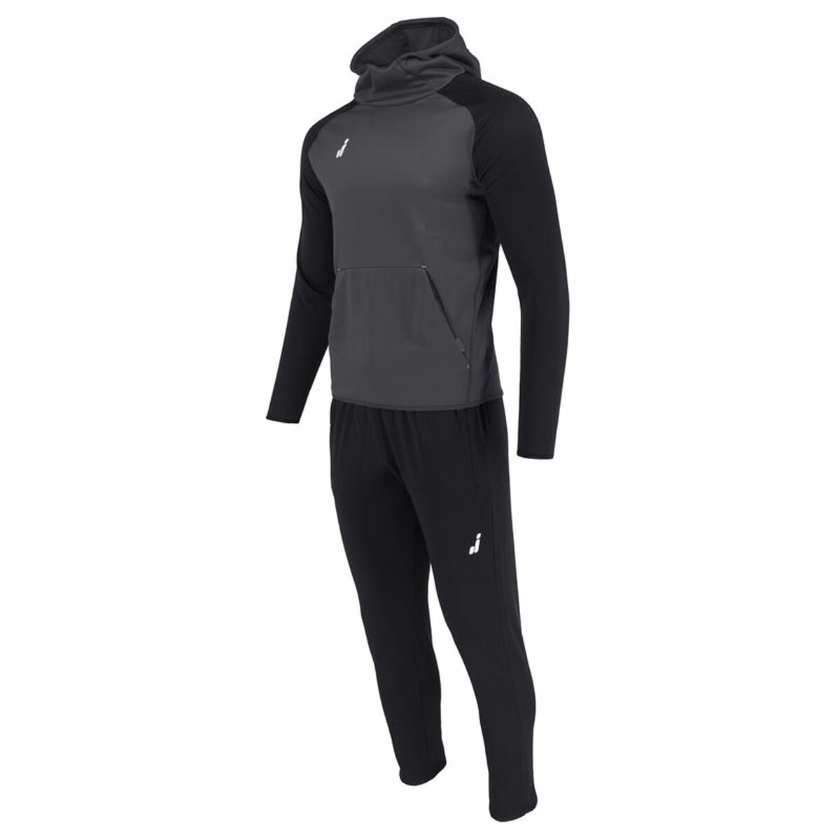 Tracksuit for Adults Joluvi Hood Ran Black Grey Men/XS