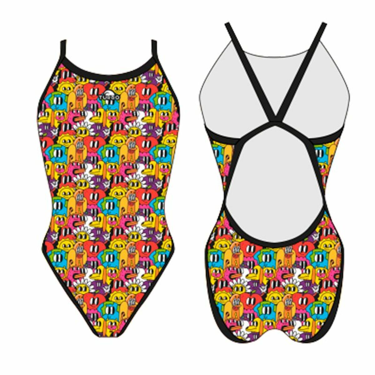 Women’s Bathing Costume Turbo 'Revolution' Fun-Comic Yellow/L