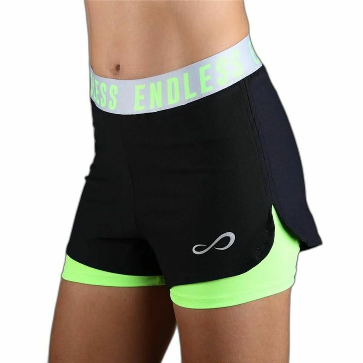 Sports Shorts for Women Endless Tech Iconic Yellow Black/L