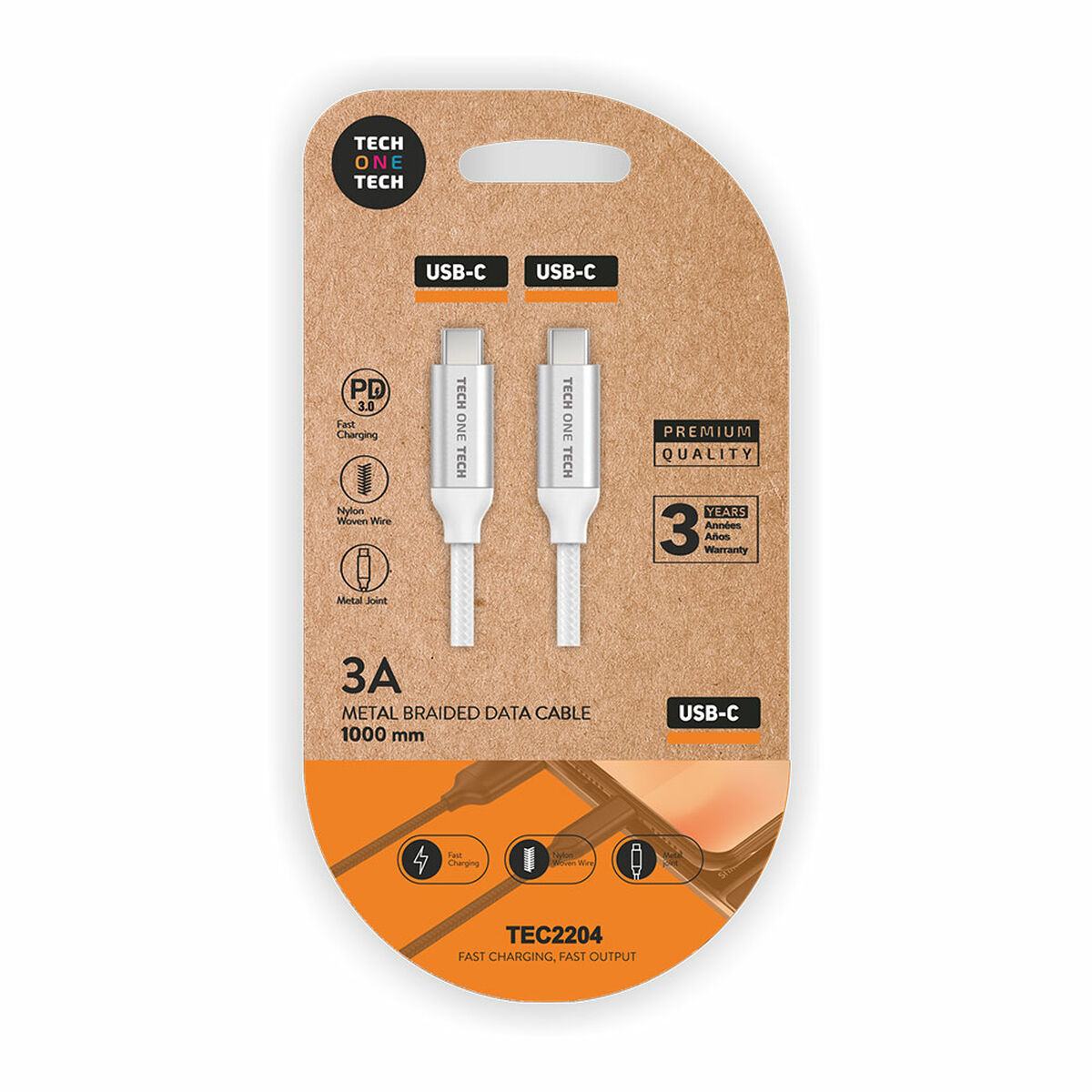 USB-C to USB-C Cable Tech One Tech TEC2204
