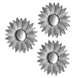 Wall mirror Silver 26 x 1,5 x 26 cm (3 Units)