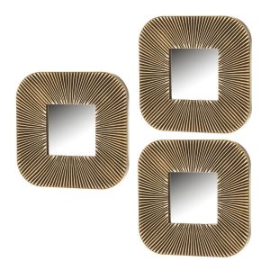 Wall mirror Golden 25 x 2 x 25 cm (3 Units)