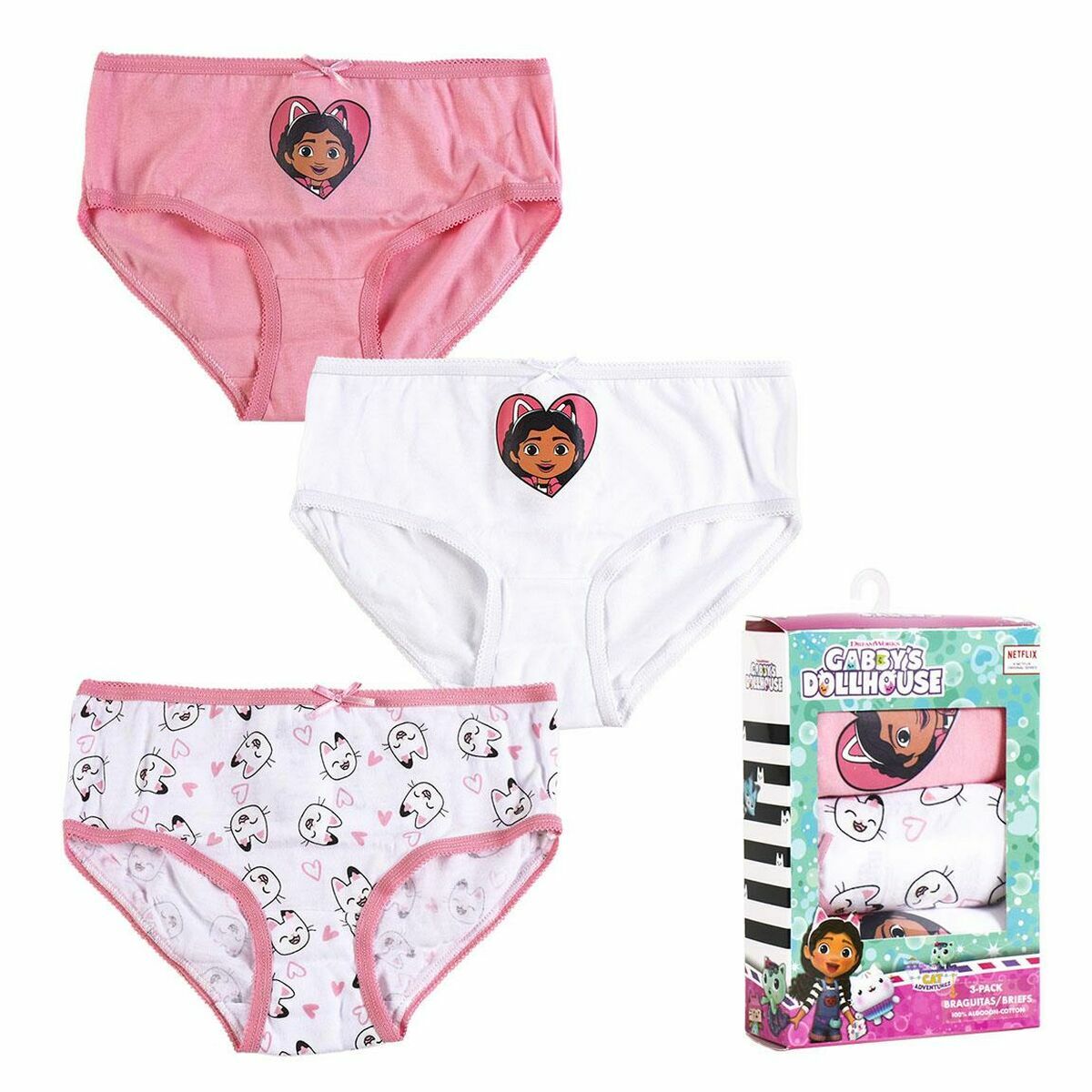 Pack of Girls Knickers Gabby's Dollhouse 3 Units Multicolour/2-3 Years