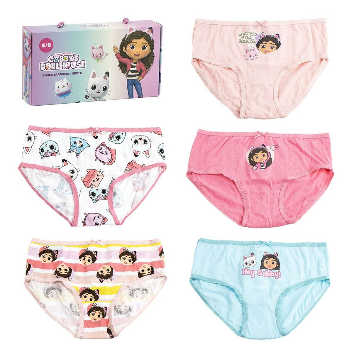 Pack of Girls Knickers Gabby's Dollhouse Multicolour 5 Units/2-3 Years