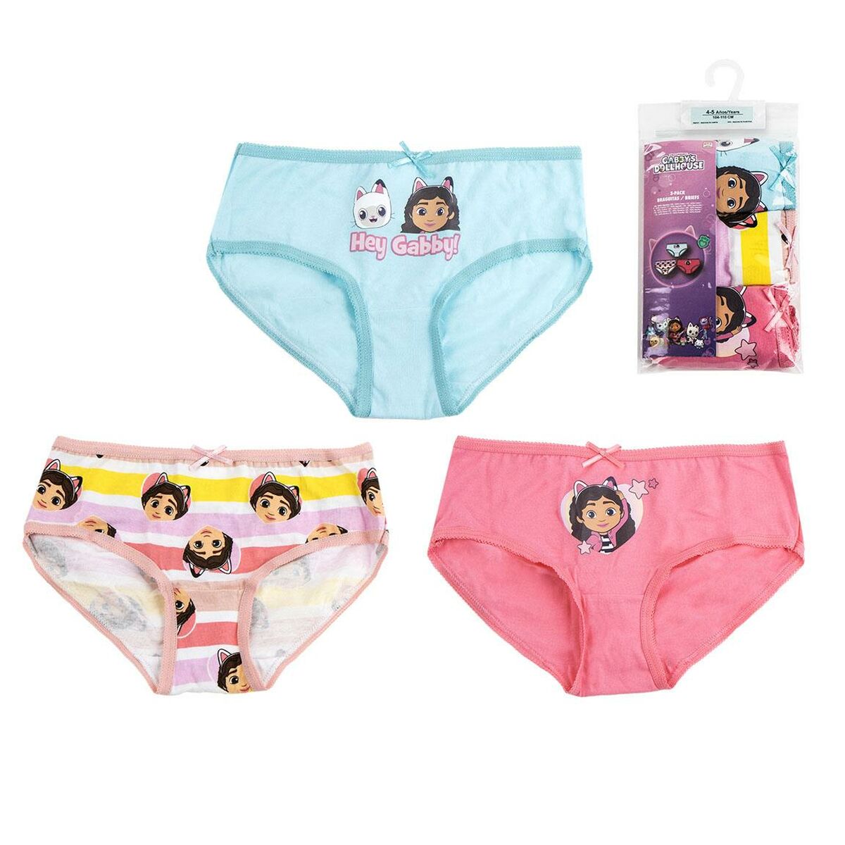 Pack of Girls Knickers Gabby's Dollhouse Multicolour 3 Units/2-3 Years