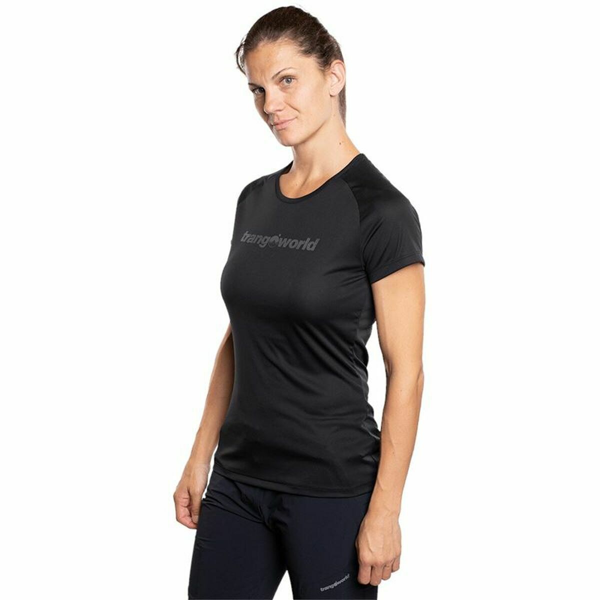 Women’s Short Sleeve T-Shirt Trangoworld Chovas Moutain Black/M