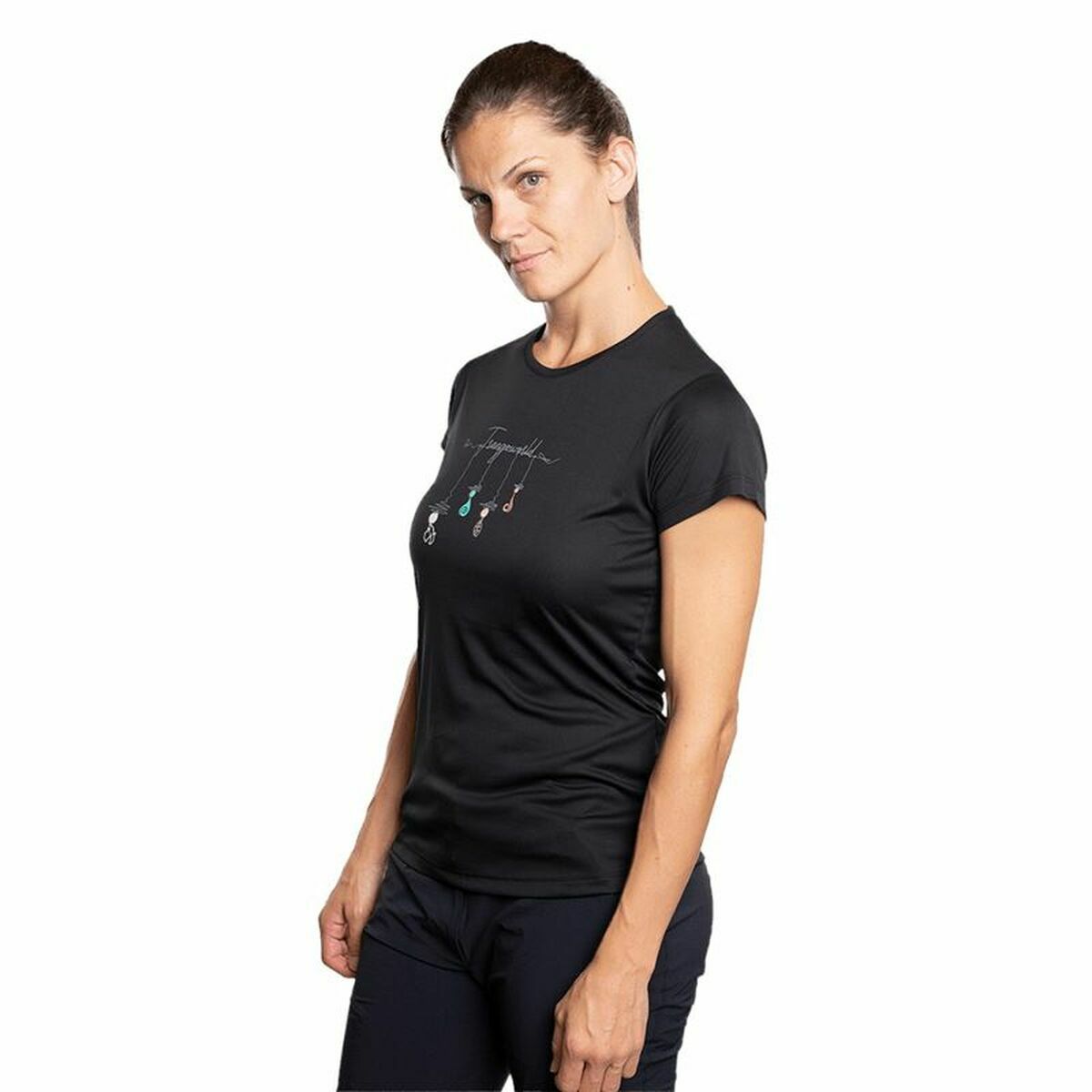 Women’s Short Sleeve T-Shirt Trangoworld Zalabi Moutain Black/XL
