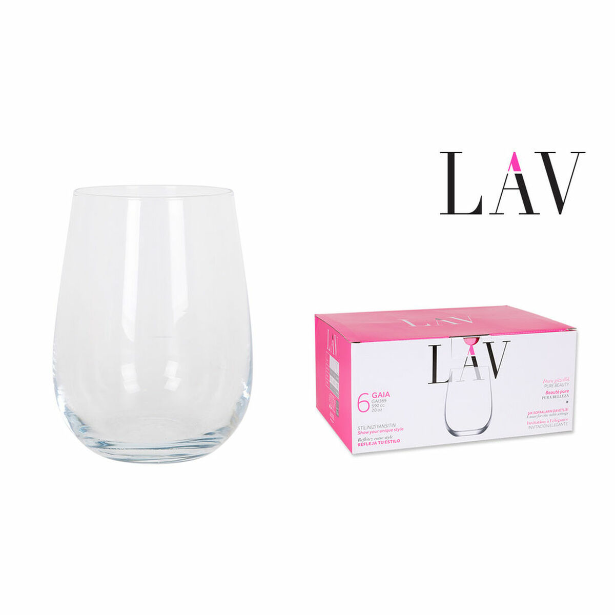 Glass LAV Gaia (6 Units) (6 pcs)/680 ml