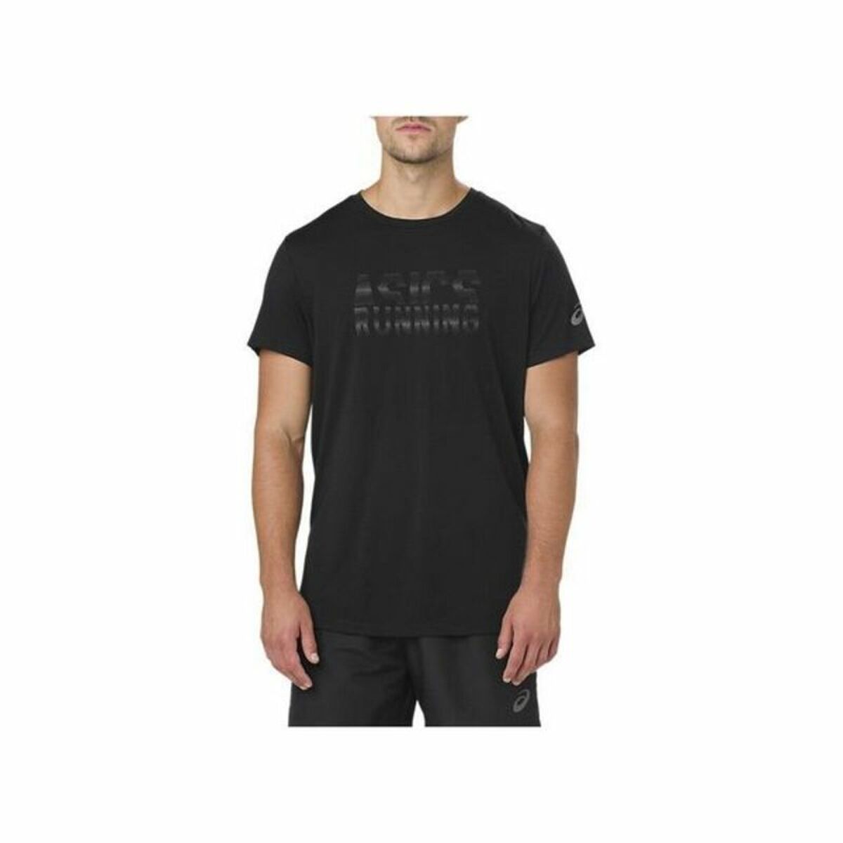 Men’s Short Sleeve T-Shirt Asics GRAPHIC SS TOP Black (USA)/XXL