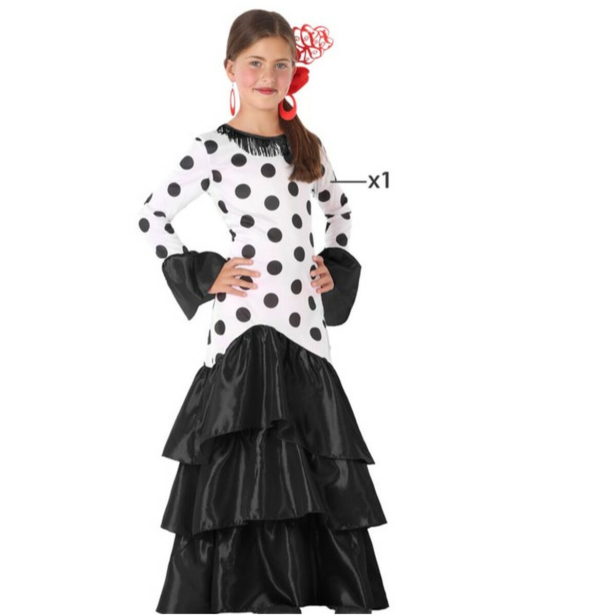 Costume for Children Flamenca Black Spain/3-4 Years