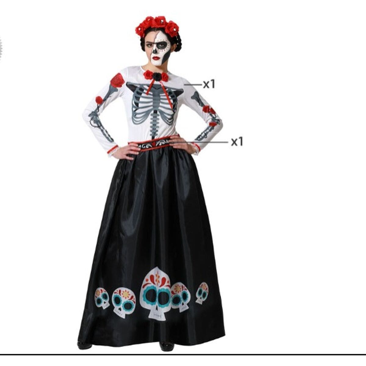 Costume Skeleton Mexican Multicolour/M/L
