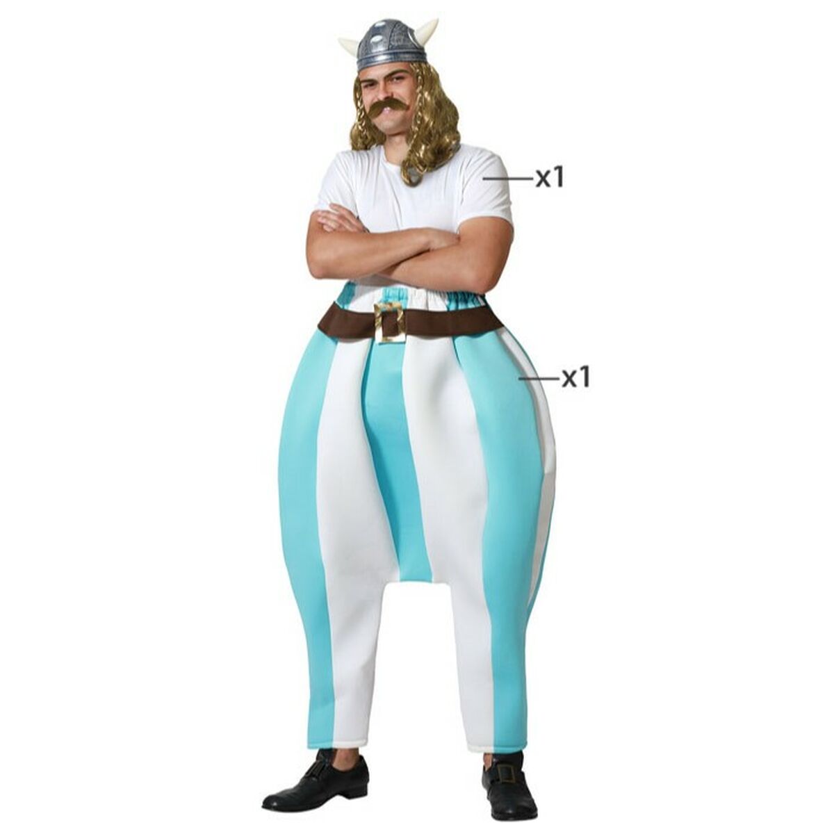Costume for Adults Male Viking Blue/XS/S