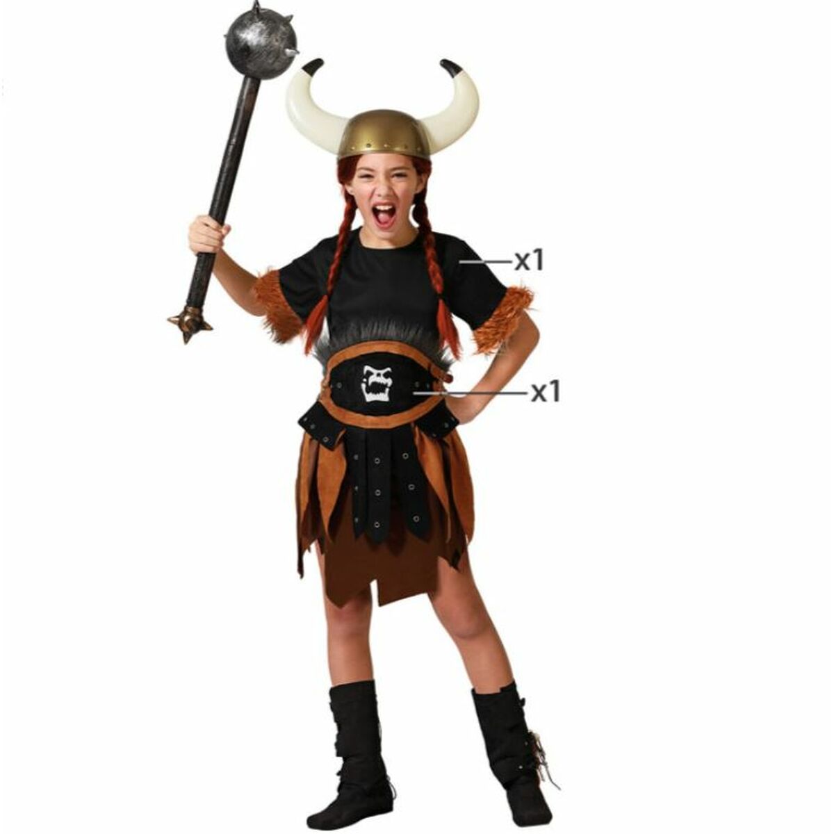 Costume for Children Female Viking Girl/3-4 Years