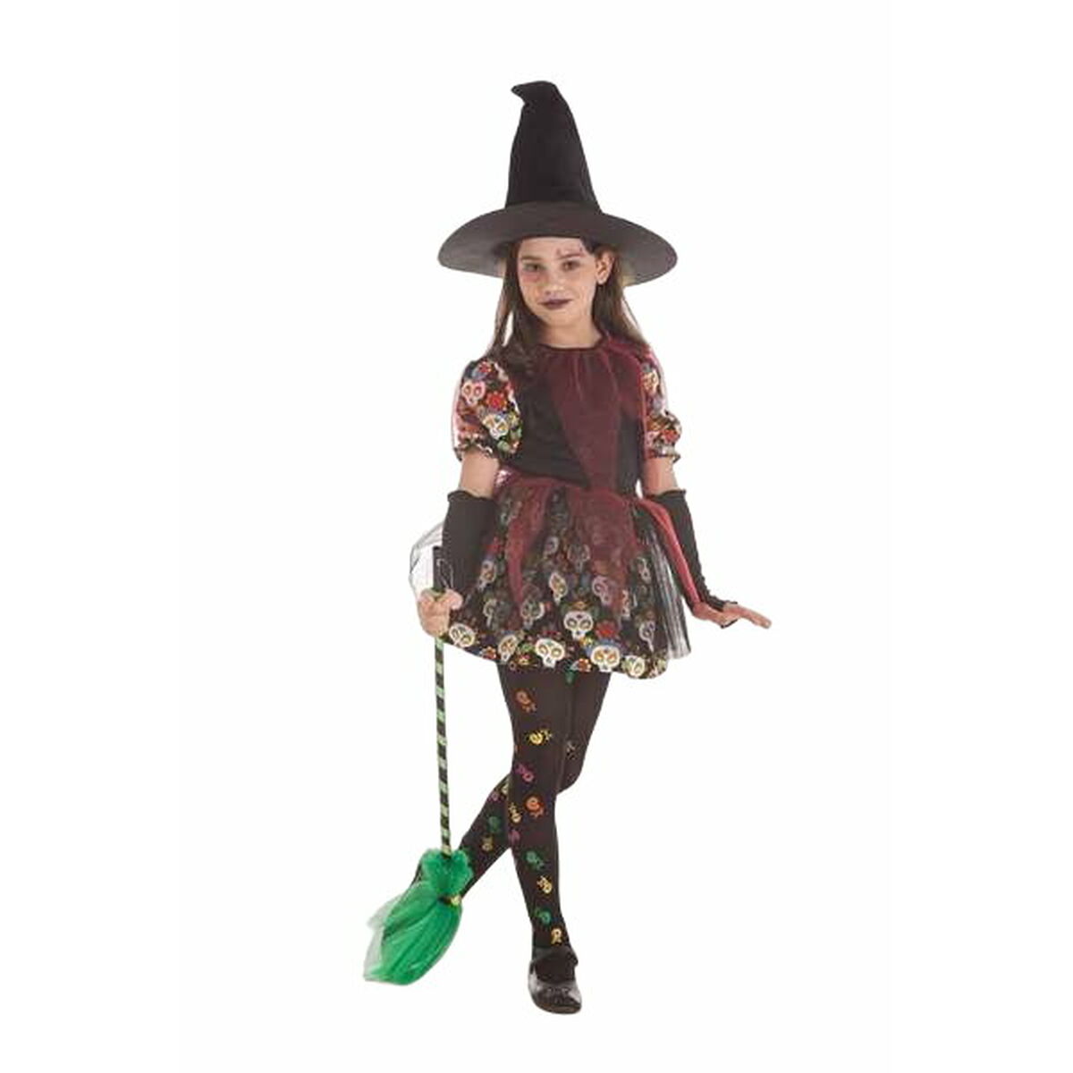 Costume for Children Skull Witch 5 Pieces Black/2-3 Years