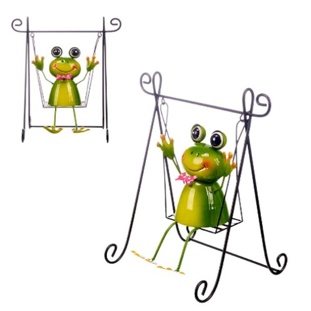 Decorative Garden Figure Ibergarden 324-26943A Metal Frog Swing 27,8 x 30 x 19,2 cm
