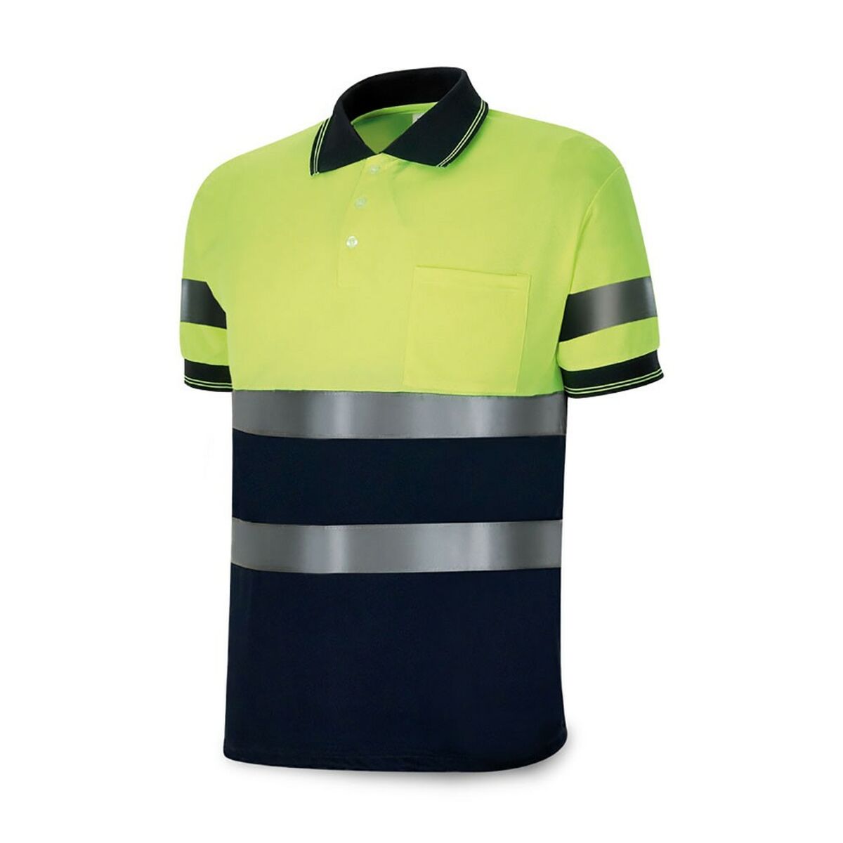 Short Sleeve Polo Shirt 1288pavxmcyfa High visibility Yellow Navy Blue/XL