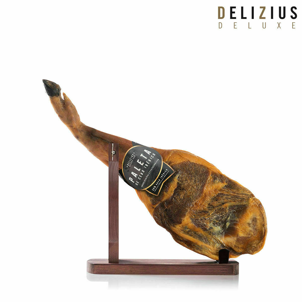 Set of Iberian Grain-Fed Ham Shoulder and Ham Holder Delizius Deluxe/4.5-5 Kg
