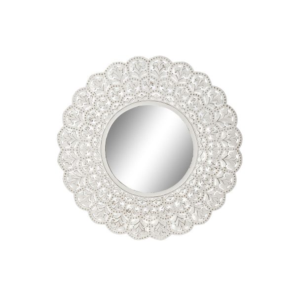 Wall mirror Home ESPRIT White Indian Man Stripped 89 x 2 x 89 cm