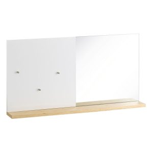 Wall mirror White Natural 50,4 x 7 x 25,4 cm