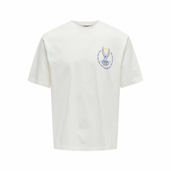 Men’s Short Sleeve T-Shirt Only & Sons Onslooney Rlx White/2XL - Image 2