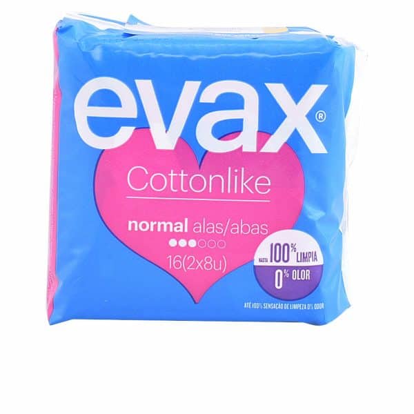 Normal Sanitary Pads with Wings CottonLike Evax/32 Units - Image 3