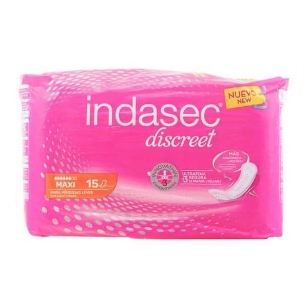 Incontinence Sanitary Pad Discreet Maxi Indasec (Parapharmacy)/15 Units - Image 2