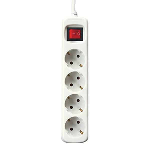 4-socket plugboard with power switch Silver Electronics White/3 m - Image 2