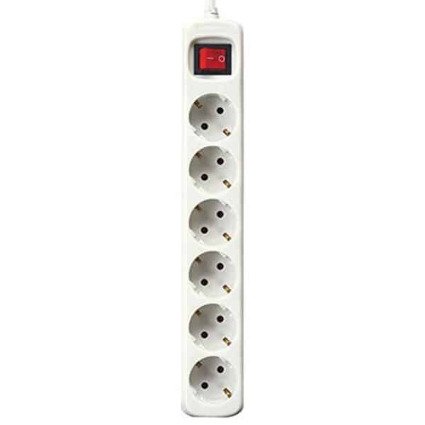 Power Socket - 6 Sockets with Switch Silver Electronics White/3 m - Image 2