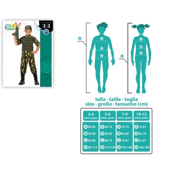 Costume for Children Camouflage/3-4 Years - Image 4