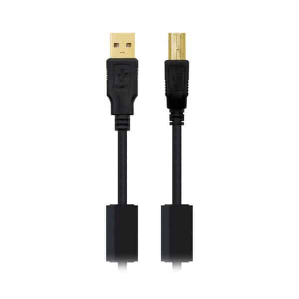 USB 2.0 A to USB B Cable NANOCABLE 10.01.120 Black/3 m - Image 2
