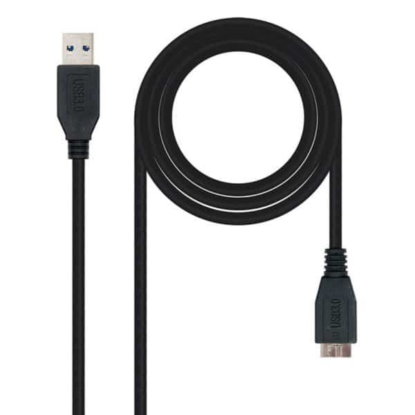 USB 3.0 A to Micro USB B Cable NANOCABLE 10.01.110-BK/2 m - Image 2