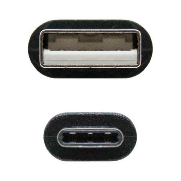 USB A to USB C Cable NANOCABLE 10.01.210 Black/2 m - Image 3